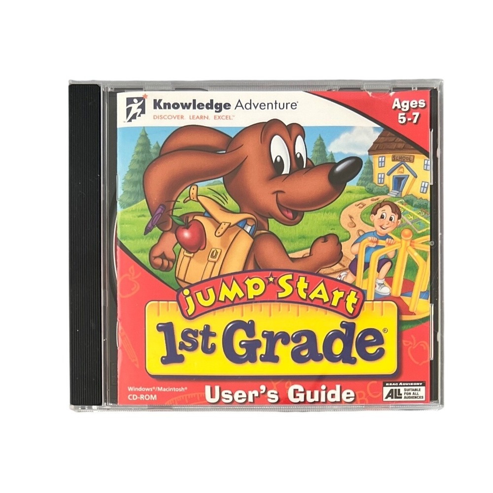 JumpStart 1st Grade PC Mac CD-ROM Knowledge Adventure 1995 Vintage Education